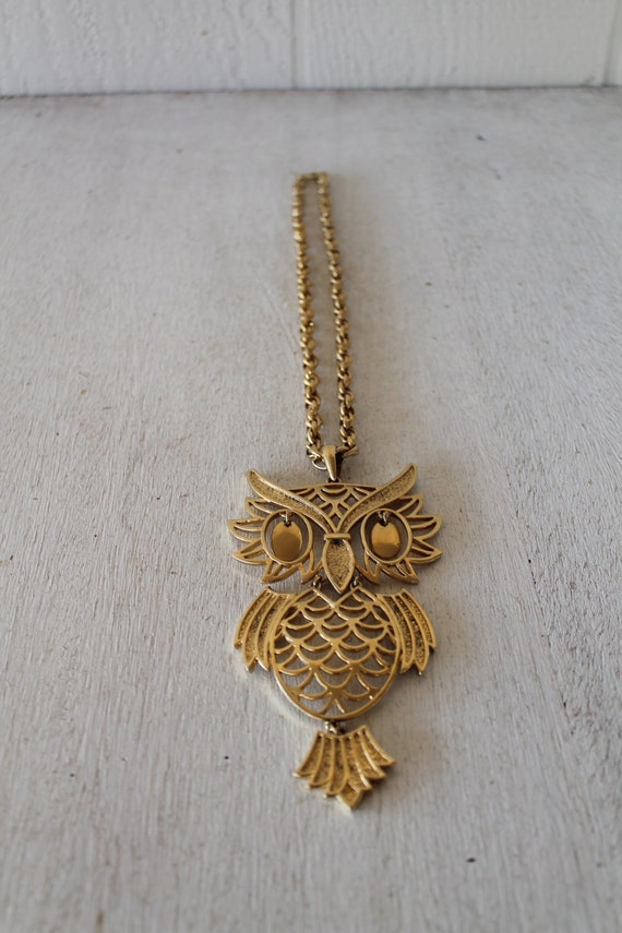 Vintage Owl Necklace - image 5