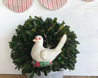 Adorno navideño vintage de paloma blanca // Navidad vintage // Decoración de temporada