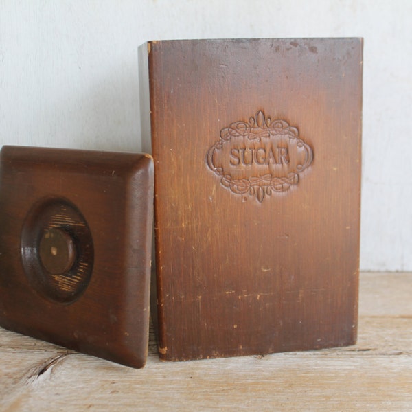 Wooden Vintage Sugar Canister