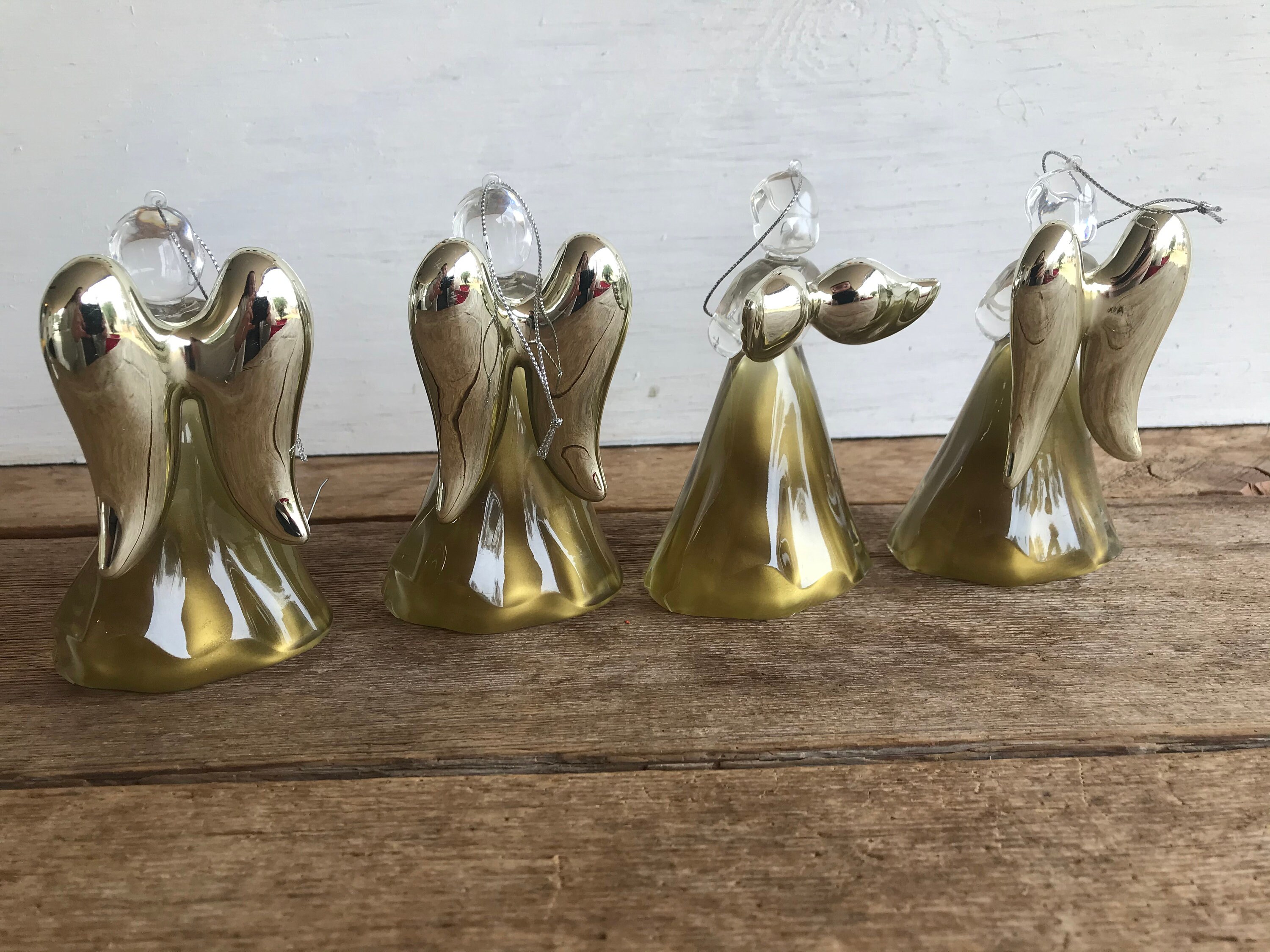 Set of 4 Vintage Angel Ornaments // Christmas Decorations // Angel