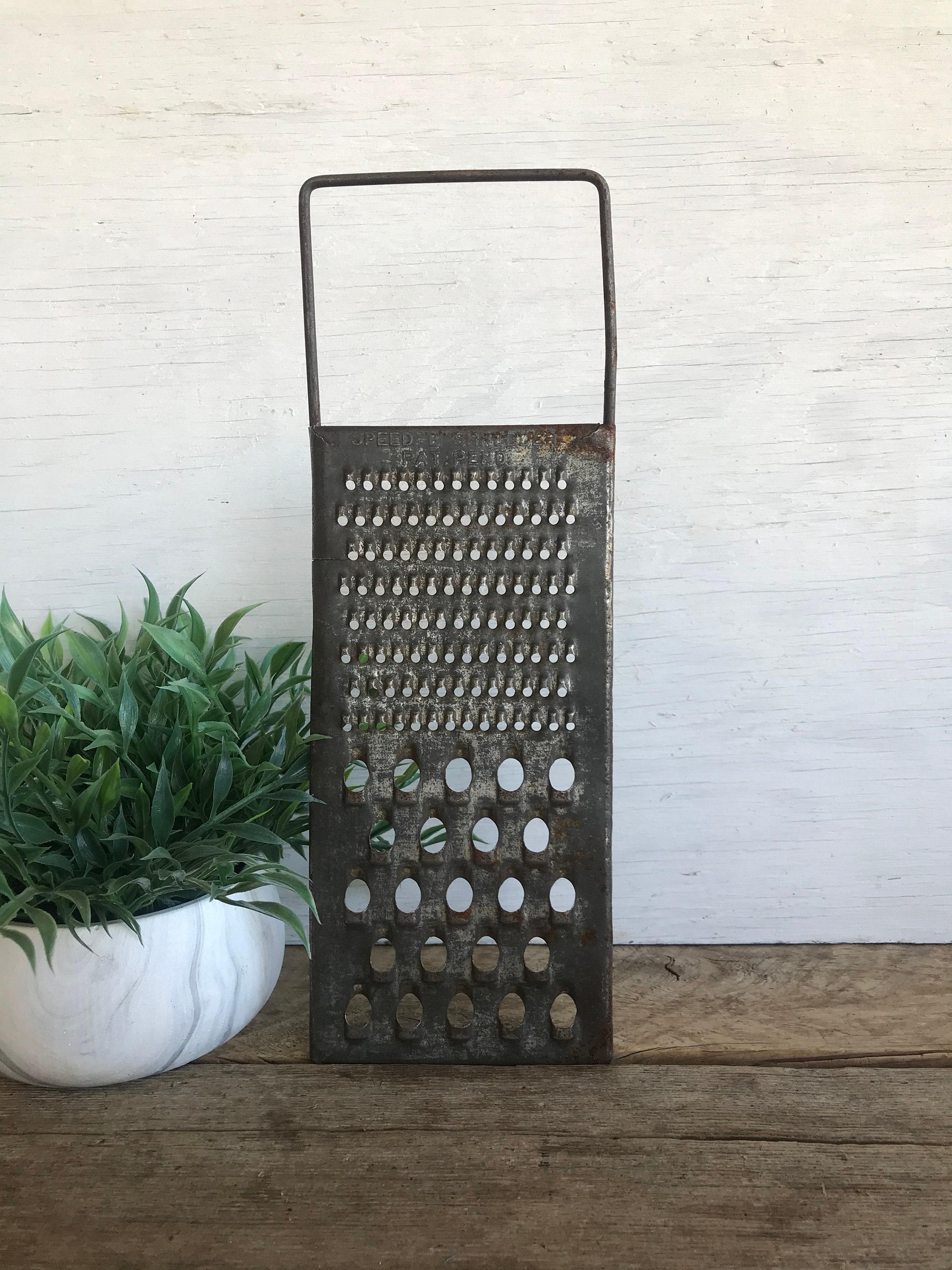 Primitive Vintage Cheese Grater Long Handle Farmhouse Etsy
