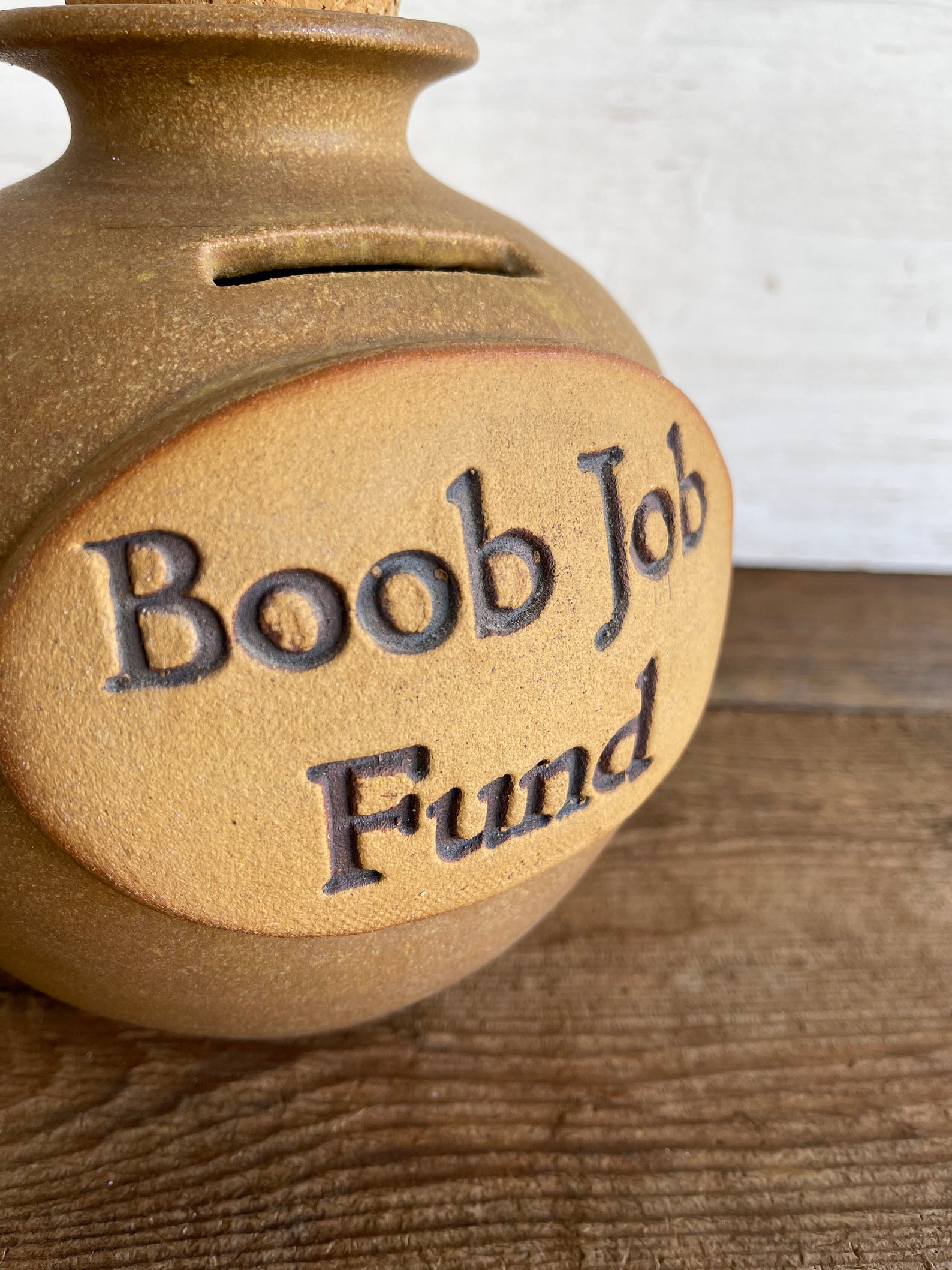 Vintage Ceramic Coin Bank boob Job Fund // Funny Etsy