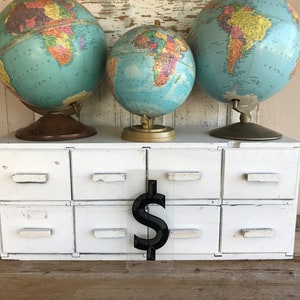 Vintage Industrial Marquee Sign Dollar Sign, Black on Clear Acrylic (10 inches tall) - Industrial Decor, Gallery Wall