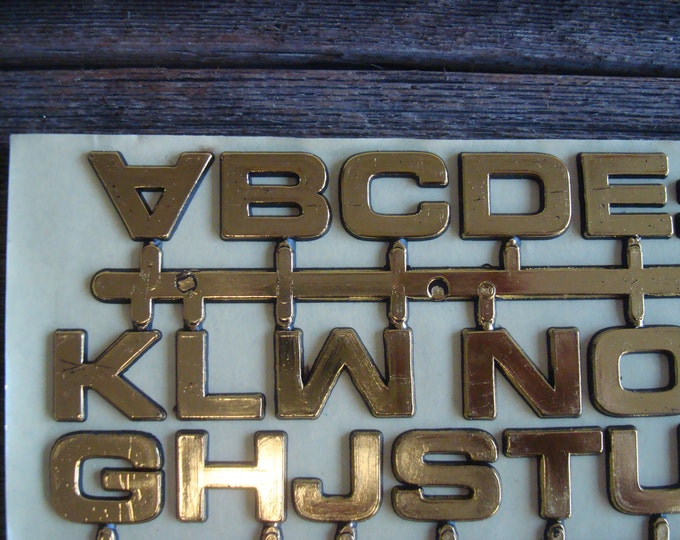 Vintage Peel and Stick Letters, in Gold Etsy
