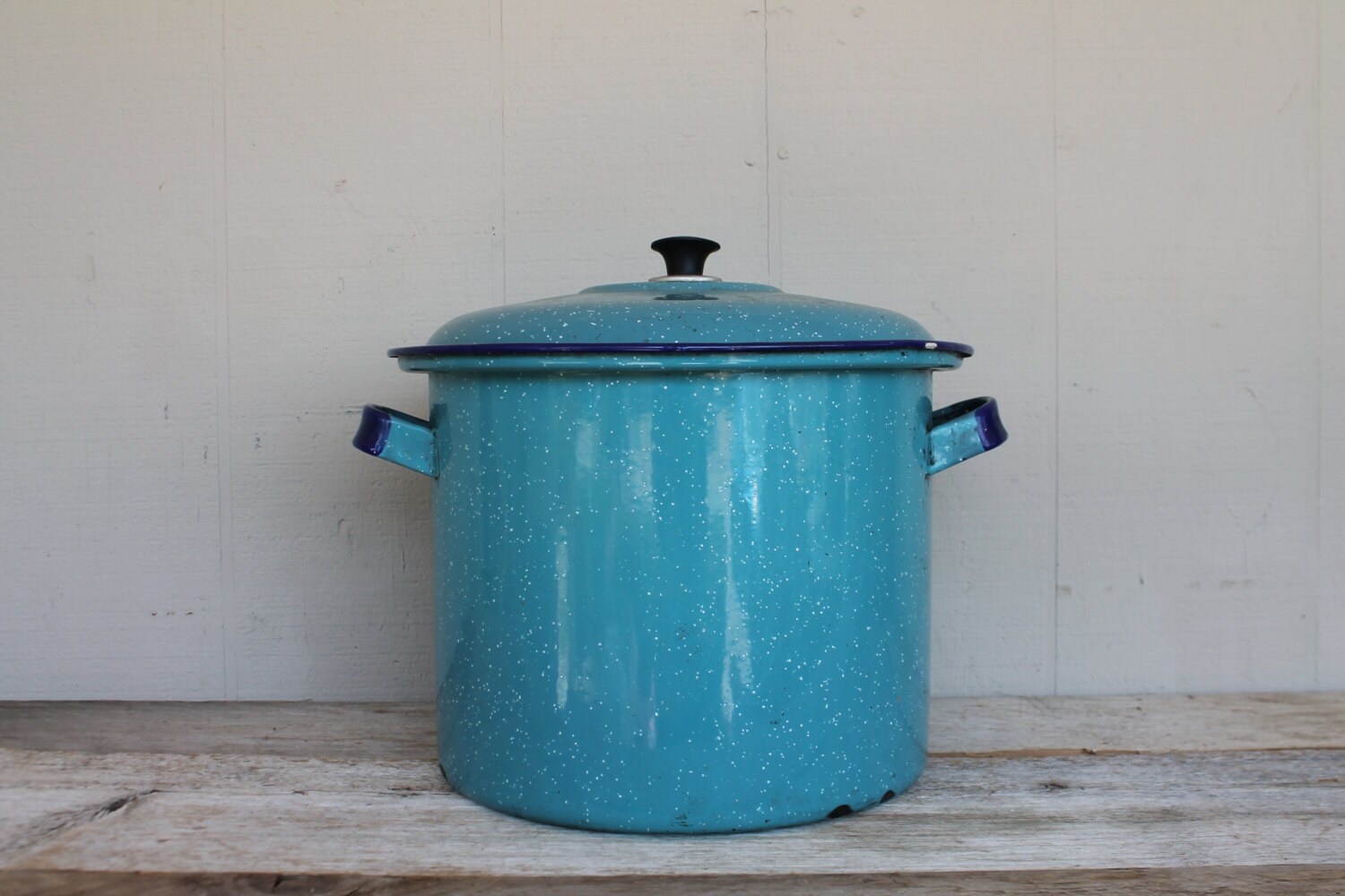 Vintage Teal Enamelware Pot Graniteware Vintage Canning Pot | Etsy