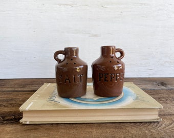 Vintage Ceramic Salt & Pepper Shakers Brown