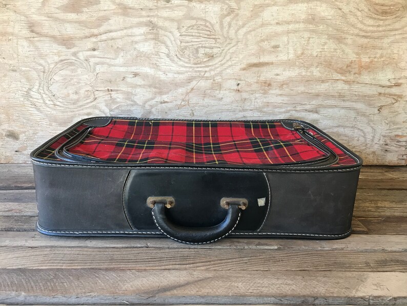Vintage Red Plaid Suitcase Vintage Luggage Vintage Wedding Vintage Christmas
