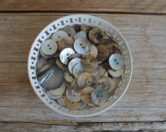 Lot of 54 Vintage Capiz Shells Button Collection