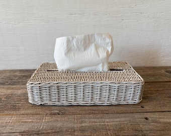 Funda de mimbre para caja de pañuelos // Forma rectangular