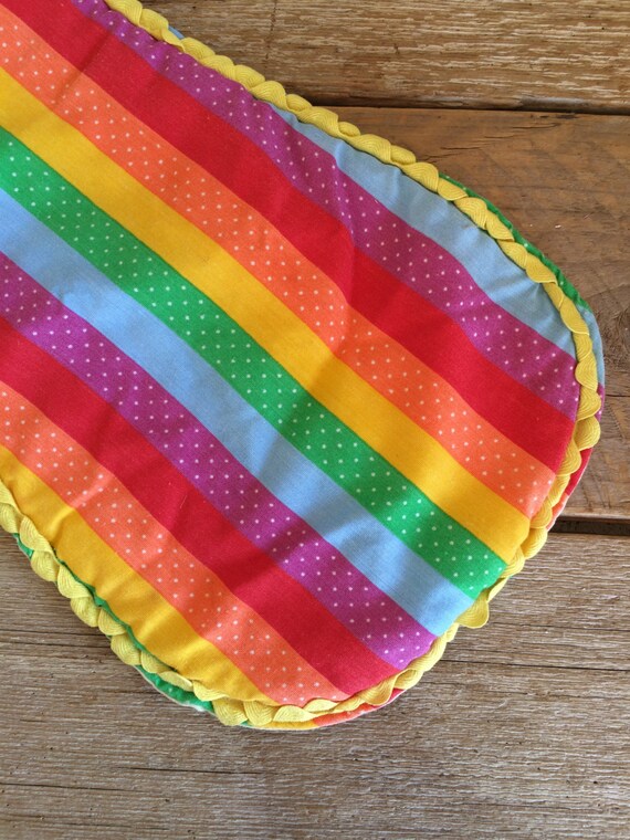 Vintage Rainbow Stripe Burp Cloth