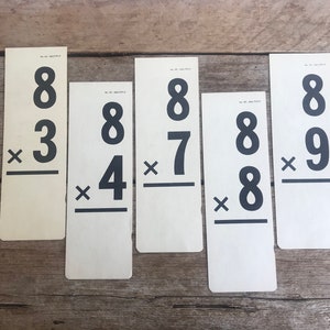 Cartes flash vintage multiplication // HUIT // Choisissez une // Galerie d'images murales