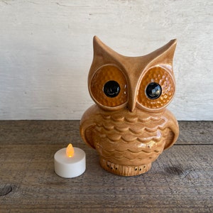 Vintage 1970&#39;s Owl Luminary // Owl Lover // Made of Ceramic