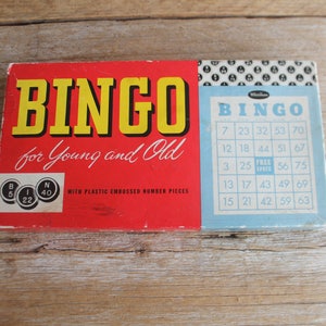 Juego de bingo vintage "Para jóvenes y mayores" // Juegos y juguetes // Whitman Publishing // Ephemera