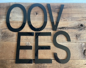 Vintage Black Acrylic Letters // You Choose // 10" to 10 1/2" Tall