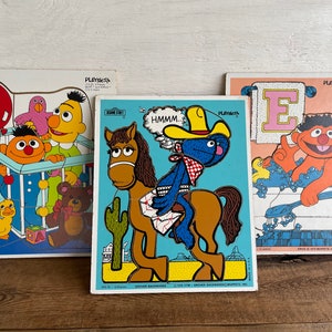 Vintage Sesame Street Playskool Puzzle // You Choose // Vintage Wooden Puzzle for Children