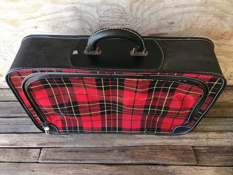 Vintage Red Plaid Suitcase Vintage Luggage Vintage Wedding Vintage Christmas