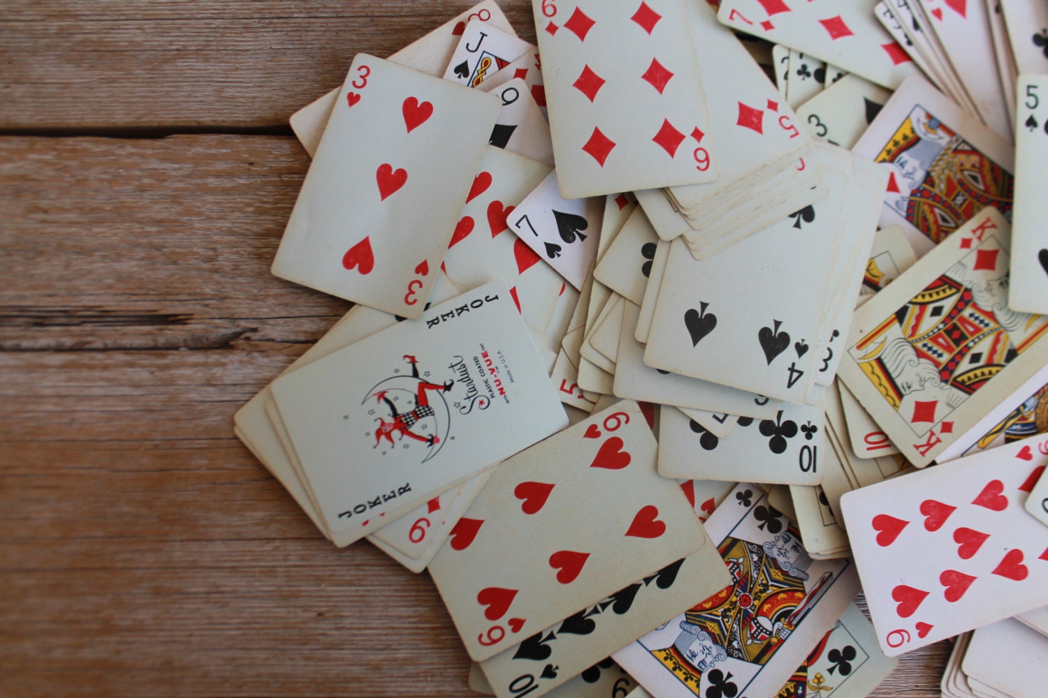 Random Vintage Playing Cards, Bundle of 20 // Vintage Ephemera // Playing Cards
