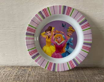 Vintage Disney Princess Melamine Plate // Belle, Beauty & the Beast, Cinderella, Sleeping Beauty // Zak Designs