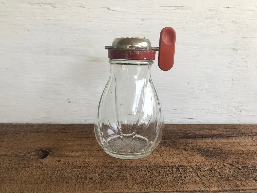 Vintage 1940s Kitchen Nut Chopper Glass Jar With Red Metal Lid Etsy