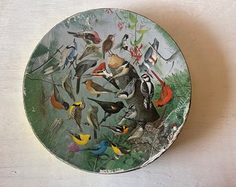 Vintage Springbok Circular Puzzle, "Familiar Birds" // William Dilger // 500+ Pieces // Missing One Edge Piece