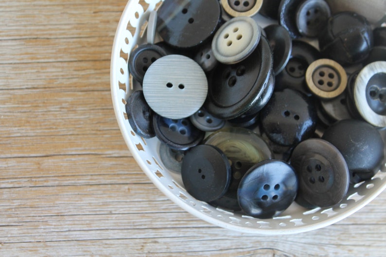 Vintage Button Collection Blacks image 3