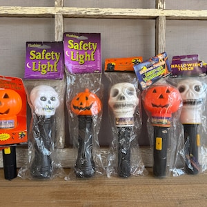 Vintage Blow Mould Halloween Sicherheit Lichter // Wird einzeln verkauft // Kürbis, Skelett oder Mumie
