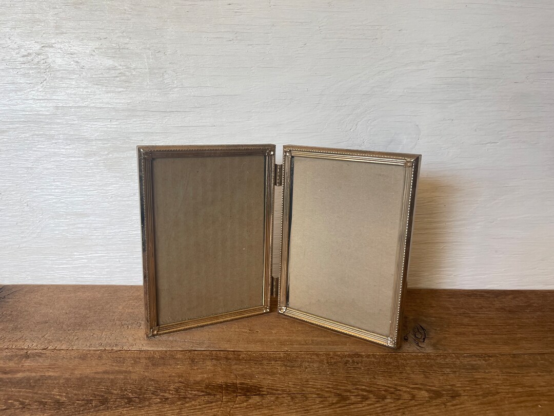 Vintage Hinged Gold Metal Picture Frame // 5 X 7 Etsy