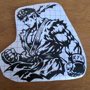 Adesivo in vinile ispirato a Ryu / Adesivo per videogiochi di combattimento / Decalcomania in vinile