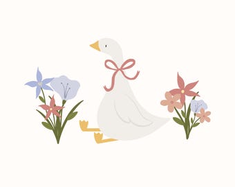 Silly Goose with Bow SVG | Easter Printable (Digital Download)