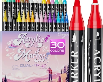 Coogert 24 Dual Tip Paint Pens – Acrylic Markers Fine
