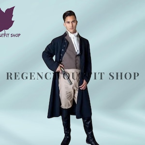 Regency Tailcoat Mr. Darcy Jacket | Pride & Prejudice Coat | Jane Austen Georgian Regency Historical Reenactment Gentleman’s Coat
