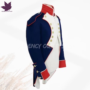 19th century British and French uniforms – Wool Frock Coat, Vest & Breeches – Revolutionary War Reenactment Costume Jacket | Napoleon coat
