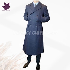 Men&#39;s Gray Long Coat Winter Double Breasted Peak Lapel Business Overcoat, Men&#39;s Frock Coat | Frock Coats | Winter Double Breasted Overcoat
