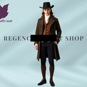 Gentleman’s Regency Tailcoat | 18th Century Regency Era Coat | Historical Men’s Costume for Theater, Cosplay & Formal Events