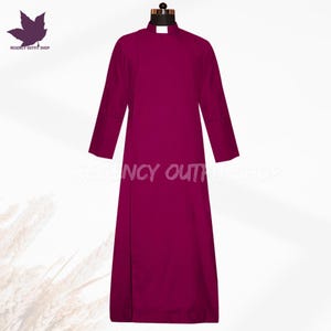 Men’s Cassock Vestment Robe Coat | Clergy Maroon Cassock Robe Coats – Anglican B Coat for Priests & Church Fathers | Custom Clerical Outfit