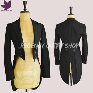 Victorian Ladies Historical Tailcoat | Custom Made Regency Style Women’s Jacket, 19th Century British Costume, Steampunk jacket Gift for Her