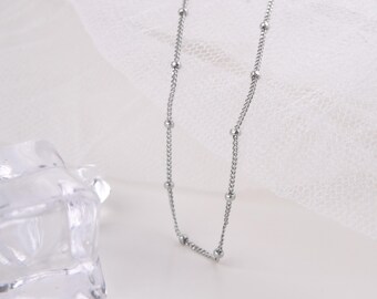 925 Sterling Silver Lulu Chain Necklace – Minimalist Layering Choker, Simple Everyday Jewelry for Women, SihooJewelry, LuLuChain