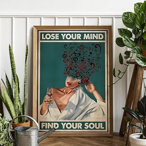 Lose Your Mind Find Your Soul Vintage Poster, Lose Your Mind Print, Vintage Music-Inspired Wall Art, Retro Poster Print, Music Retro Poster