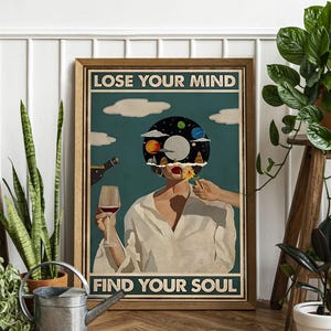 Lose Your Mind Find Your Soul Vintage Poster, Lose Your Mind Print, Vintage Music-Inspired Wall Art, Retro Poster Print, Music Retro Poster