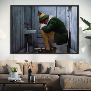 Lustiges Weihnachtsfilm-Poster: Badezimmer Humor Wandkunst