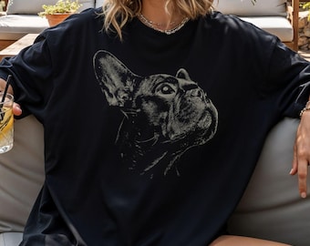 Frenchie Dog Comfort Colors Dog Face Shirt, Frenchie Shirt, Gift for Frenchie Owner, Gift for Frenchie Lover, French Bulldog Shirt, Frenchie