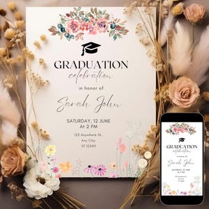 Graduation Invitation 2025; Digital Graduation Party Invitation; Graduation Invitation 2025 Template