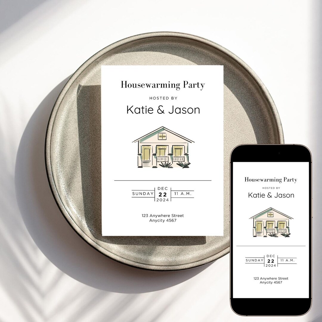Editable Housewarming Invitation Template; Digital Welcome Party Invite ...