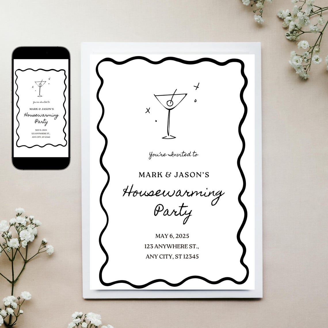 Digital Housewarming Invitation; Housewarming Invite Template - Etsy