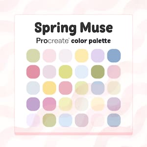 Spring Muse: Procreate Color Palette For Digital Art & Notes | 30 Swatches + PDF File With Hex Codes | Instant download