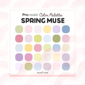 Procreate Color Palette For Digital Coloring & Notes | 30 Aesthetic Spring Colors | Swatch File + Hex Codes | iPad Tools | Instant Download
