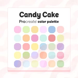 Candy Cake: Procreate Color Palette For Digital Art & Notes | 30 Swatches + PDF File With Hex Codes | Instant download