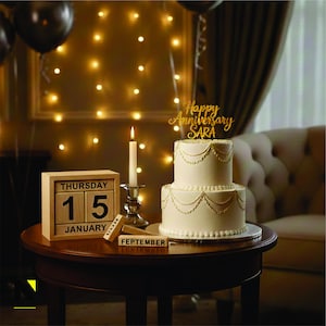 Table Calender, Wooden Calender Customizeable with your Office name, Message