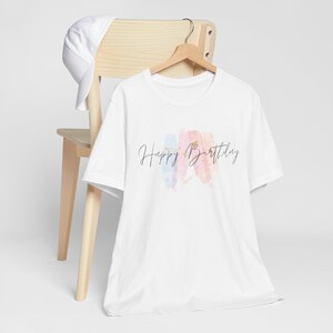 Happy Birthday Unisex Jersey Kurzarm T-Shirt, Geburtstagsgeschenke, Freizeitkleidung, Feier T-Shirt, einzigartige Geschenkidee