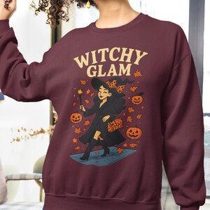 Witchy glamour halloween-kleding: heksensweater, hoodie of T-shirt met luipaardprint
